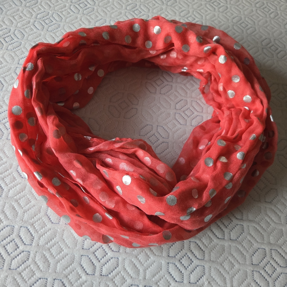 Polka Dot Infinity Scarf